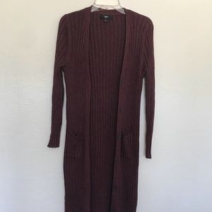 Burgundy & Black Long Knit Sweaters